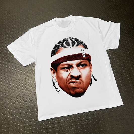 ALLEN IVERSON 'RED SWEATBAND' HEAVY WHITE T-SHIRT