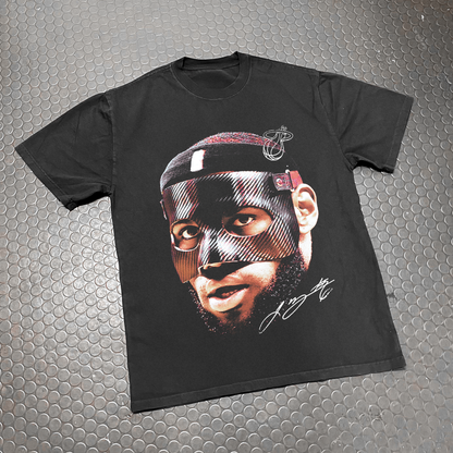 MIAMI 'MASKED LEBRON' HEAVY BLACK T-SHIRT