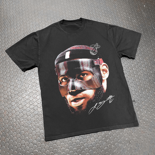 MIAMI 'MASKED LEBRON' HEAVY BLACK T-SHIRT