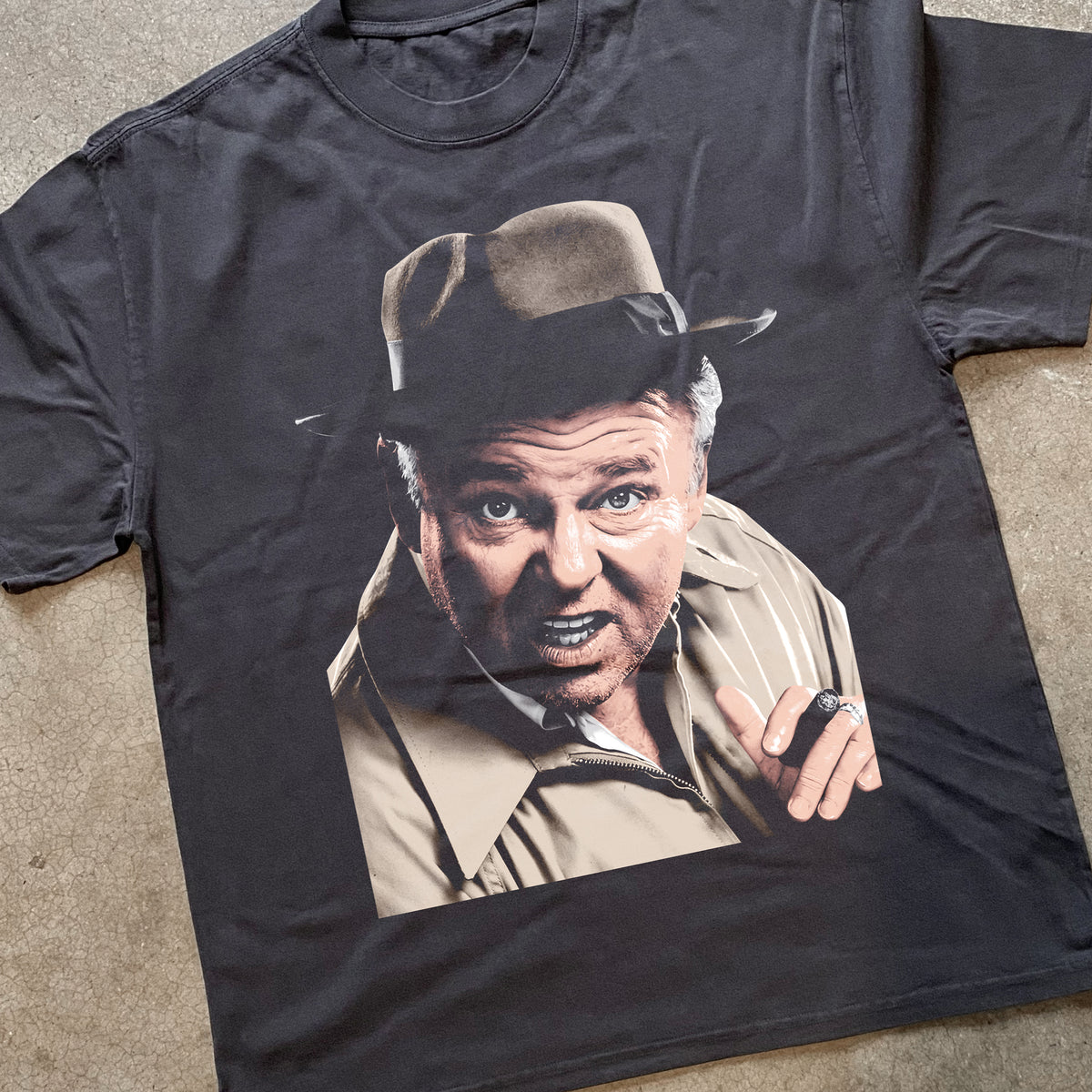 Archie Bunker Big Head Heavyweight Black T-Shirt