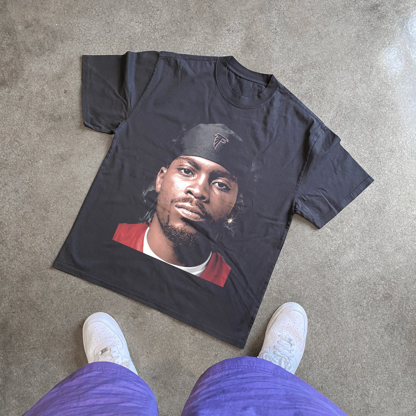 Michael Vick ATL Falcon Heavyweight Black T-Shirt