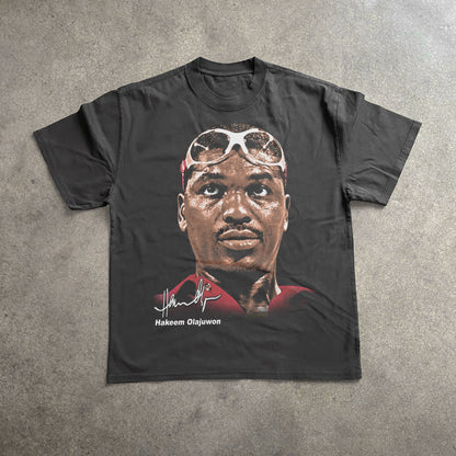 HAKEEM OLAJUWON BIG HEAD HEAVYWEIGHT BLACK T-SHIRT