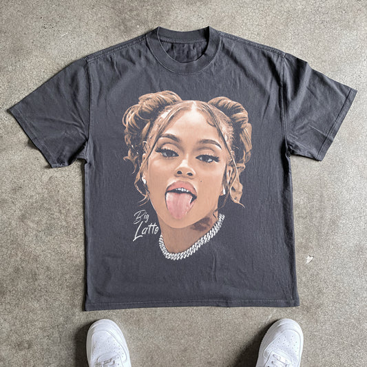 BIG LATTO V1 - BIG HEAD HEAVYWEIGHT BLACK T-SHIRT