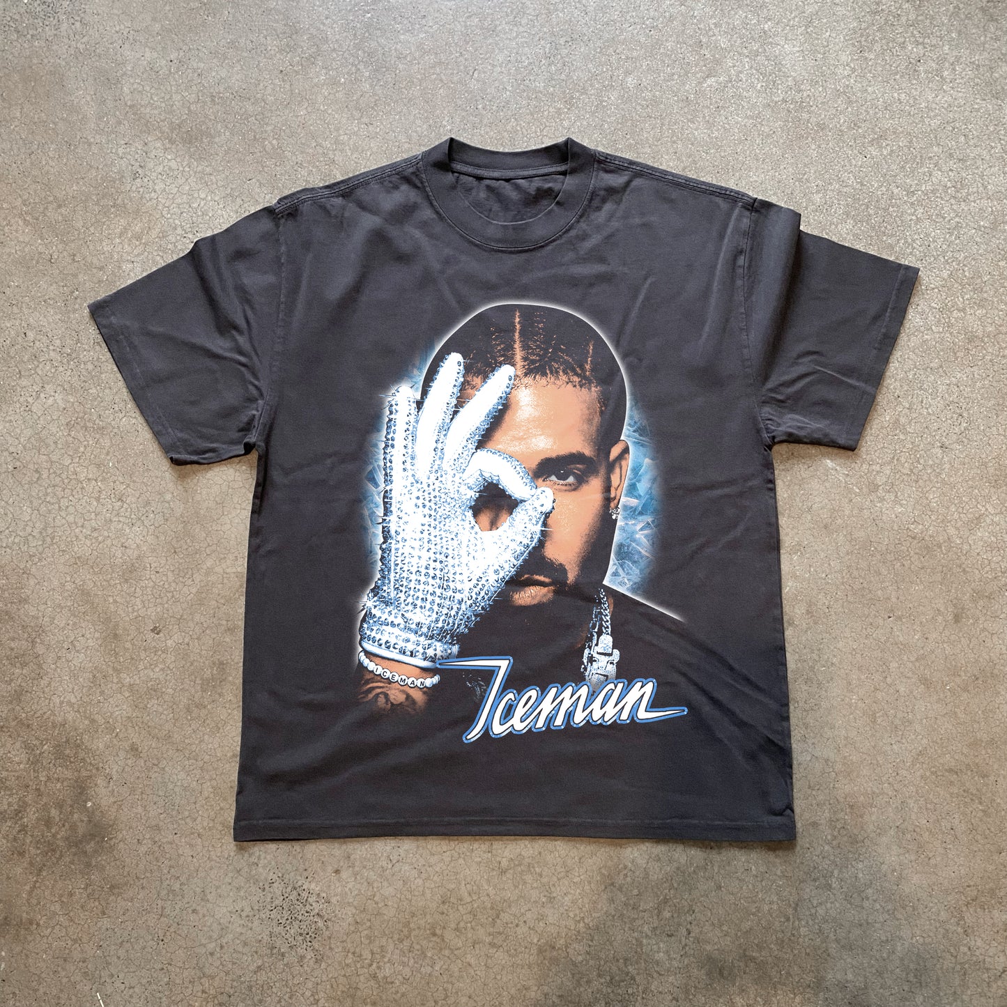Drake Iceman Big Head Heavyweight Black T-Shirt