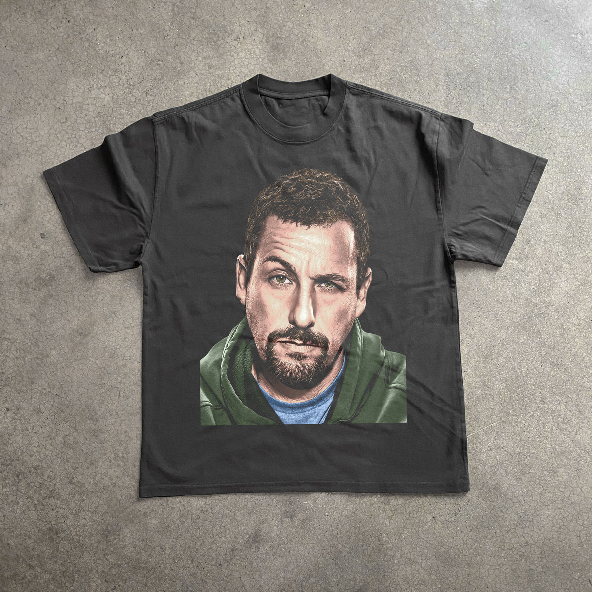 Adam Sandler Big Head Heavyweight Black T-Shirt