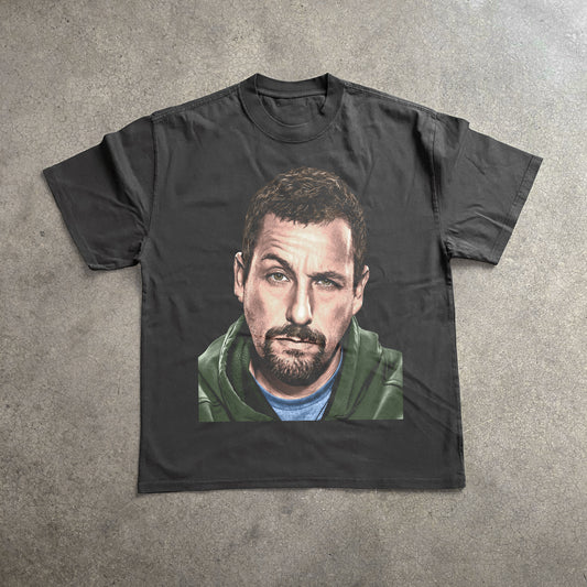 Adam Sandler Big Head Heavyweight Black T-Shirt