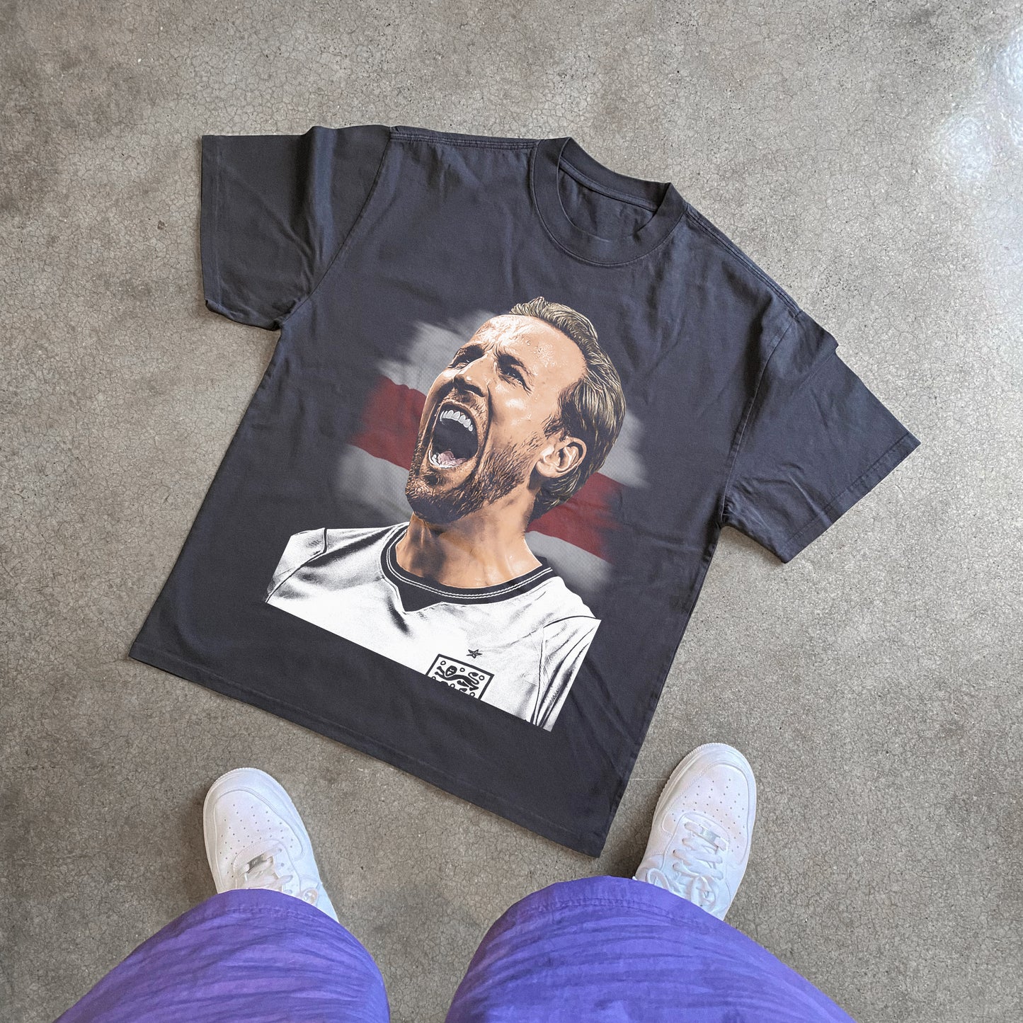 Harry Kane England Big Head Heavyweight Black T-Shirt