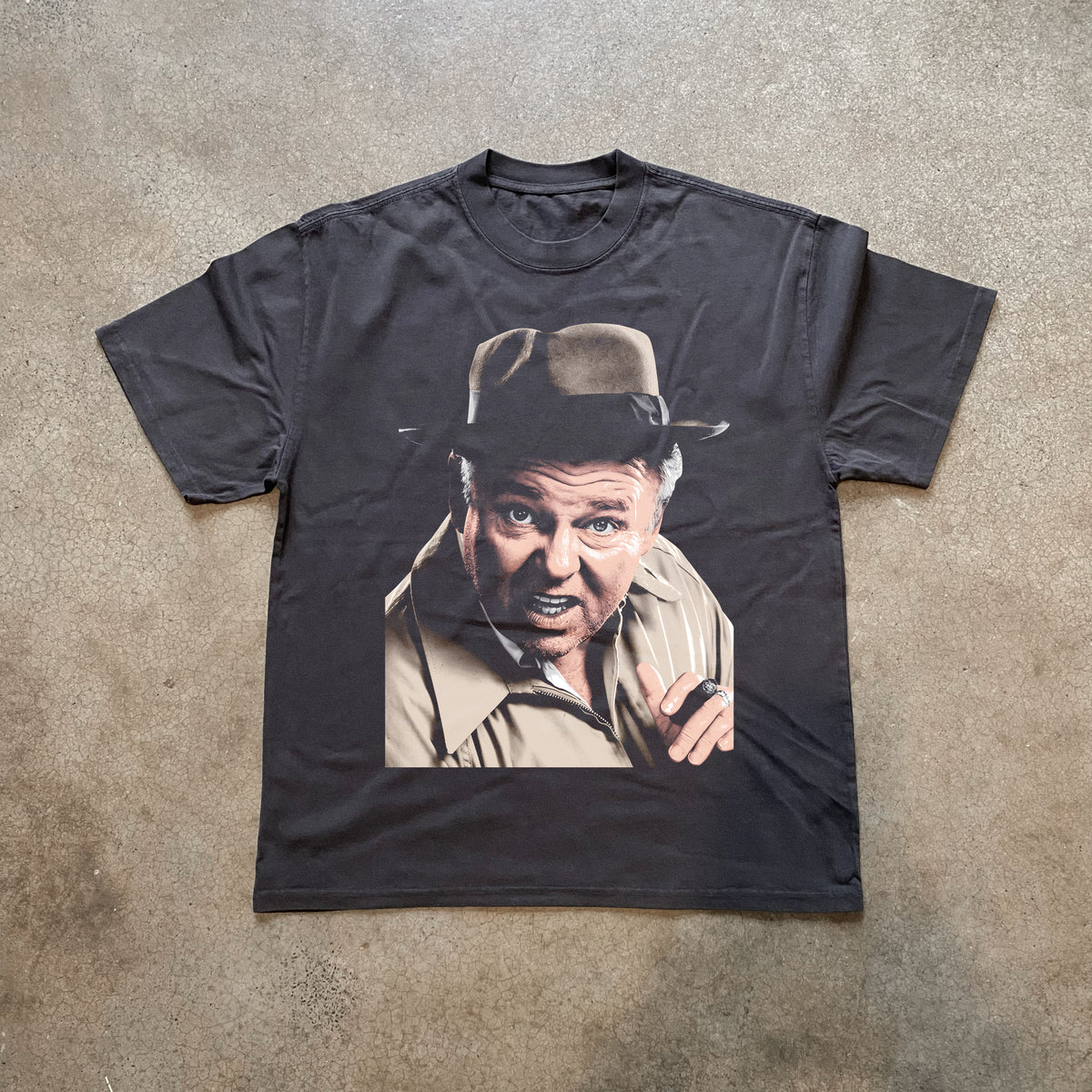 Archie Bunker Big Head Heavyweight Black T-Shirt