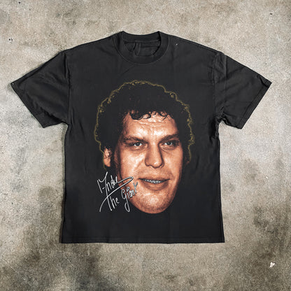 Andre The Giant Heavyweight Black T-Shirt