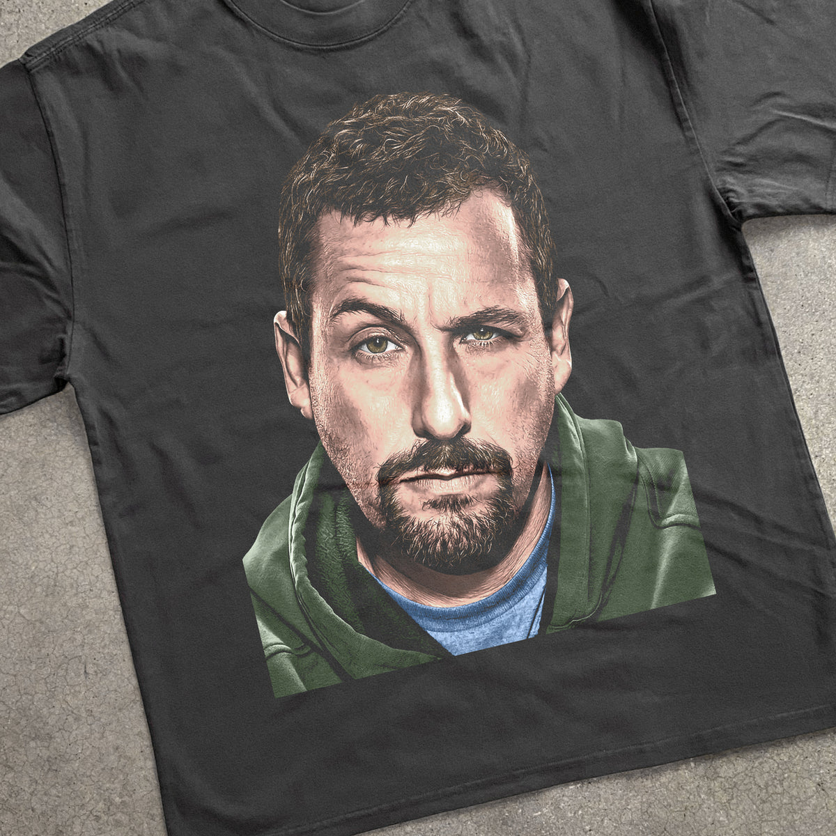 Adam Sandler Big Head Heavyweight Black T-Shirt