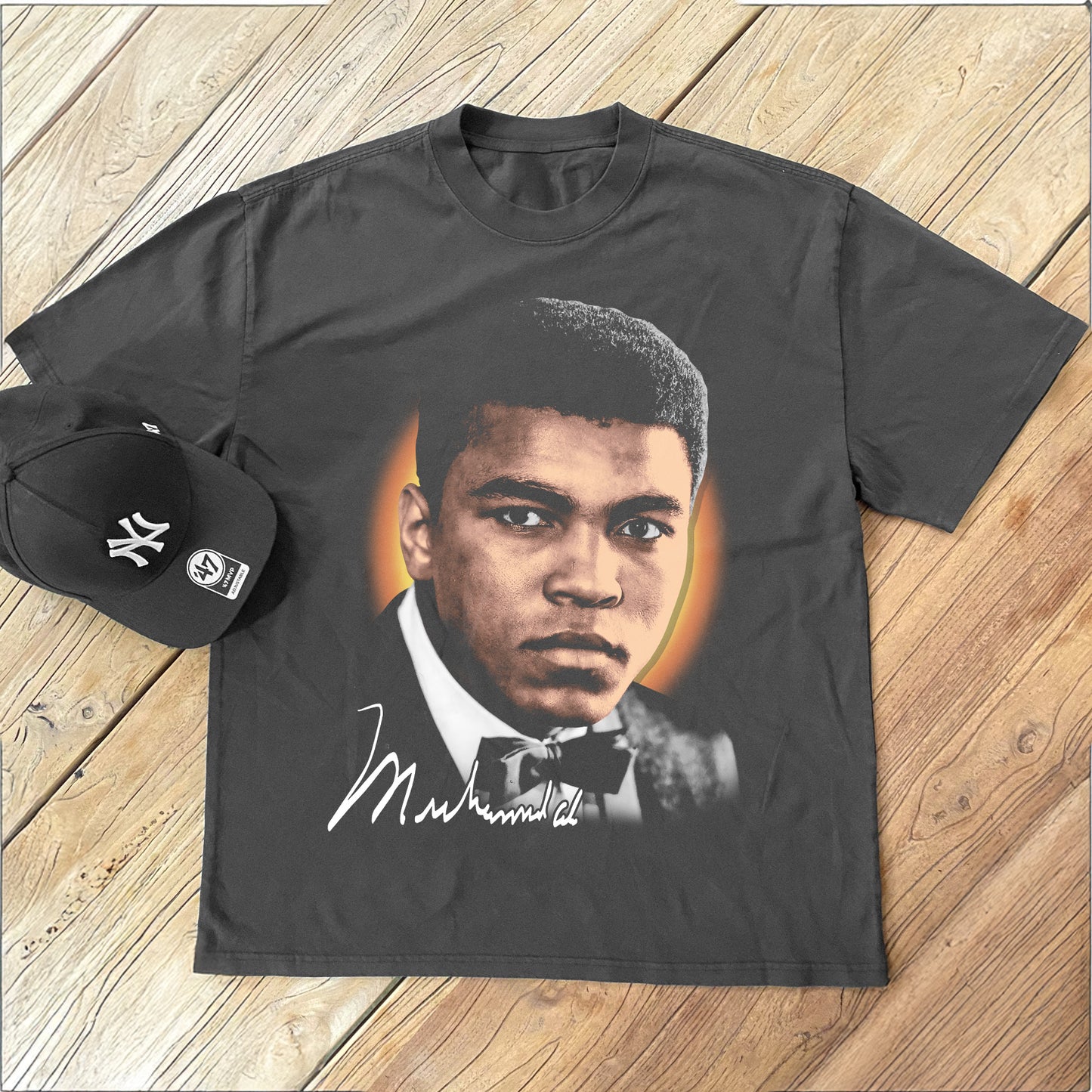 Muhammad Ali Big Head Heavyweight Black T-Shirt