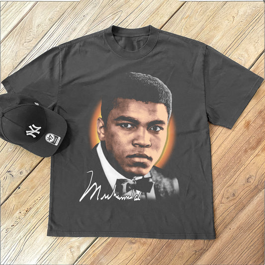 Muhammad Ali Big Head Heavyweight Black T-Shirt