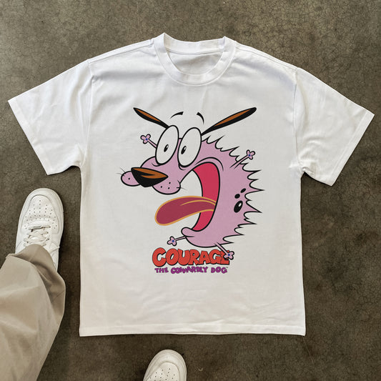 Scared Classic Courage The Cowardly Dog Heavyweight White T-Shirt