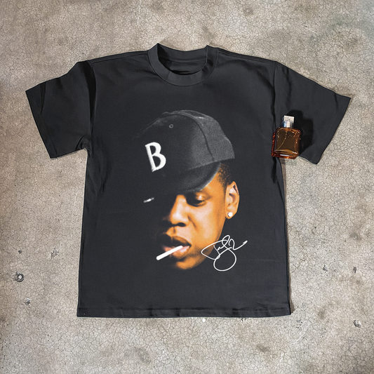 JAY Z 'BROOKLYN HAT' BLACK HEAVYWEIGHT T-SHIRT