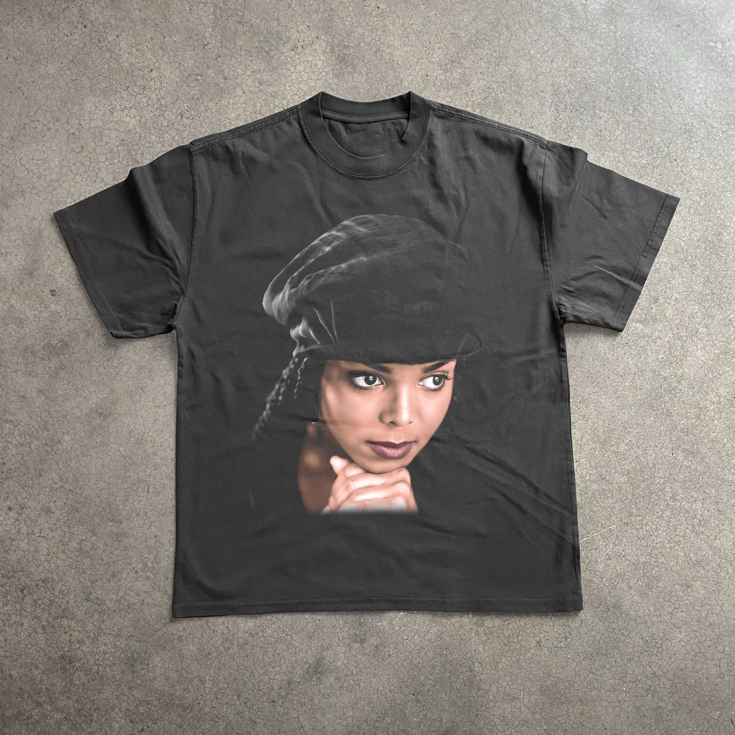 Janet Jackson Heavyweight Black T-Shirt