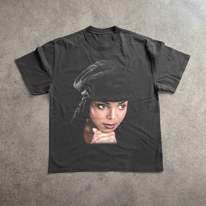 Janet Jackson Heavyweight Black T-Shirt