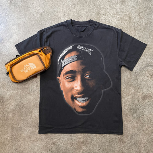 2PAC BIG HEAD HEAVYWEIGHT BLACK T-SHIRT