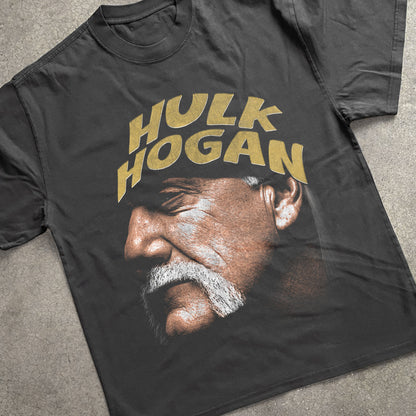 Hulk Hogan Vintage Big Head Heavyweight Black T-Shirt