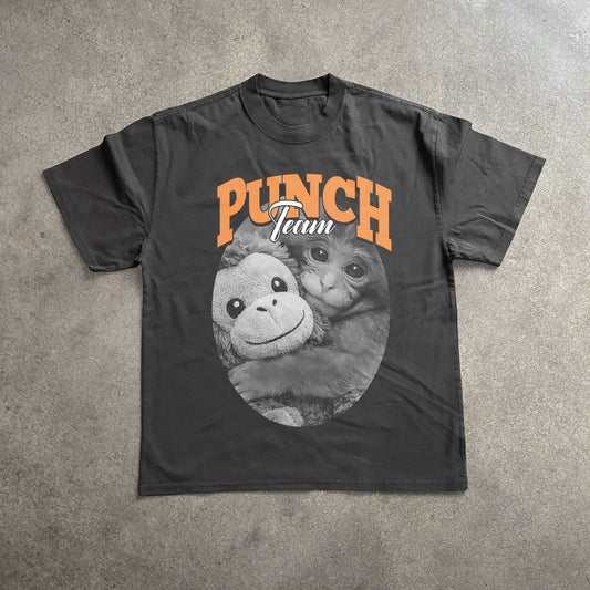 Punch Team The Monkey Heavyweight Black T-Shirt