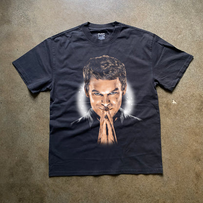 Dexter Resurrection Big Head Heavyweight Black T-Shirt
