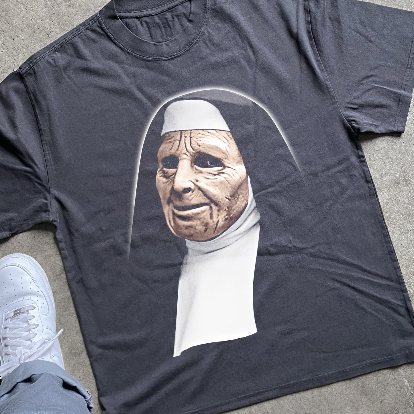 The Town - Nun Mask Heavyweight Black T-Shirt
