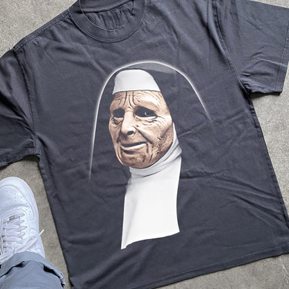 The Town - Nun Mask Heavyweight Black T-Shirt