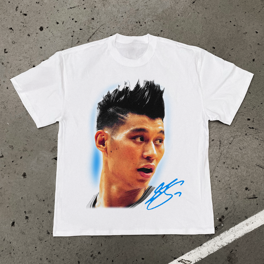 JEREMY 'LINSANITY' HAIR HEAVY WHITE T-SHIRT