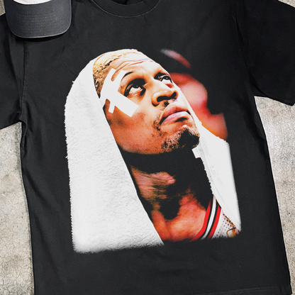 Dennis Rodman 'No Sweat' Portrait Heavy Black Tee