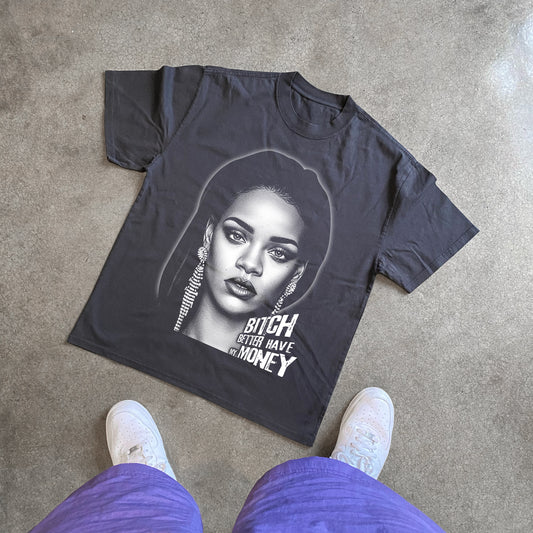 Rihannaa - Bitch Better Have My Money Heavywweight Black T-Shirt