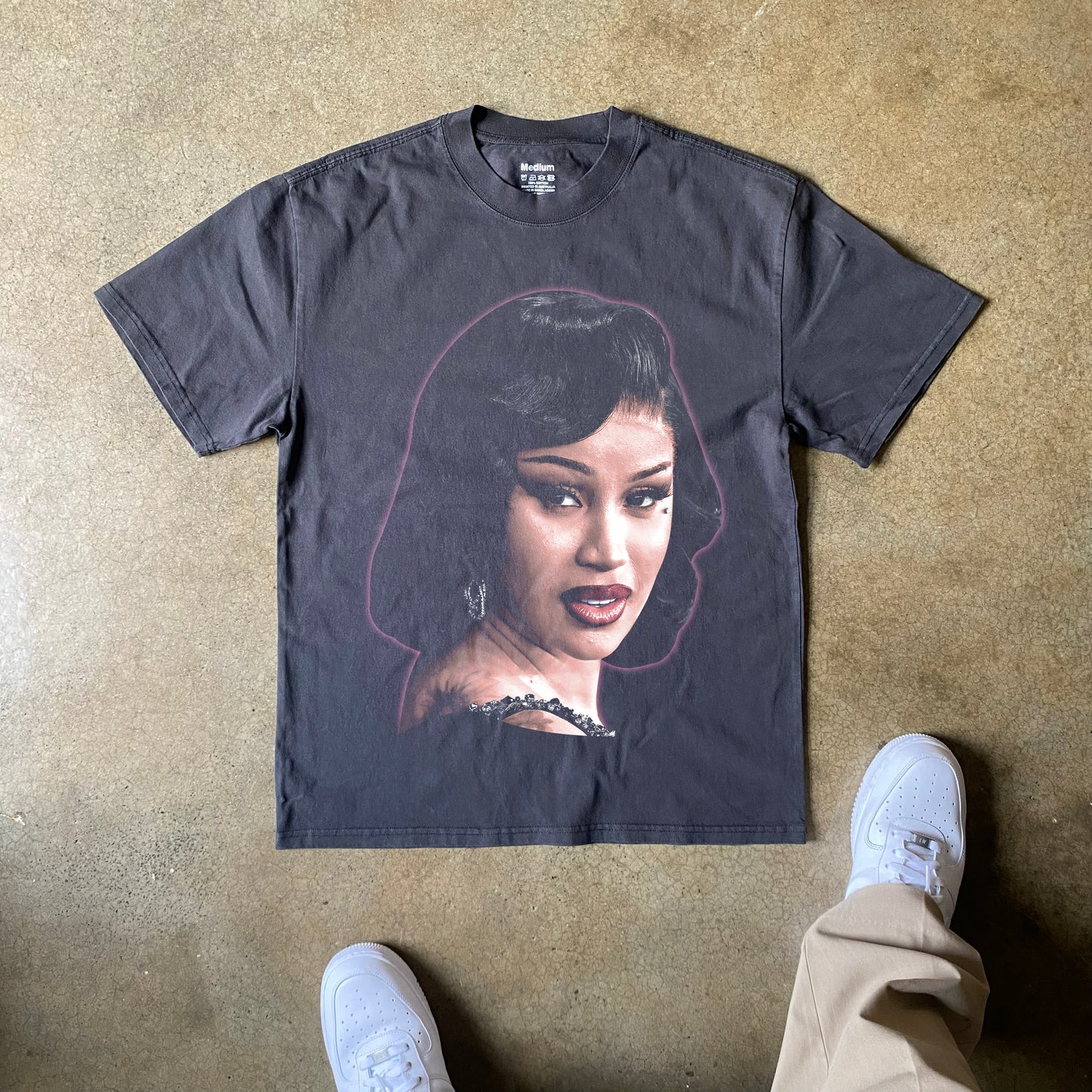 Cardi B Big Head Heavyweight Black T-Shirt